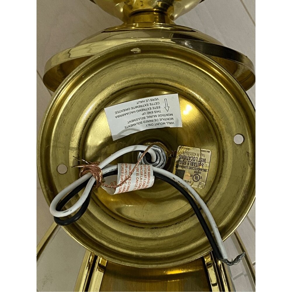 Vintage Carriage Polished Solid Brass Outdoor Porch Wall Sconce Ligjt Bell Shape - Picture 4 of 5